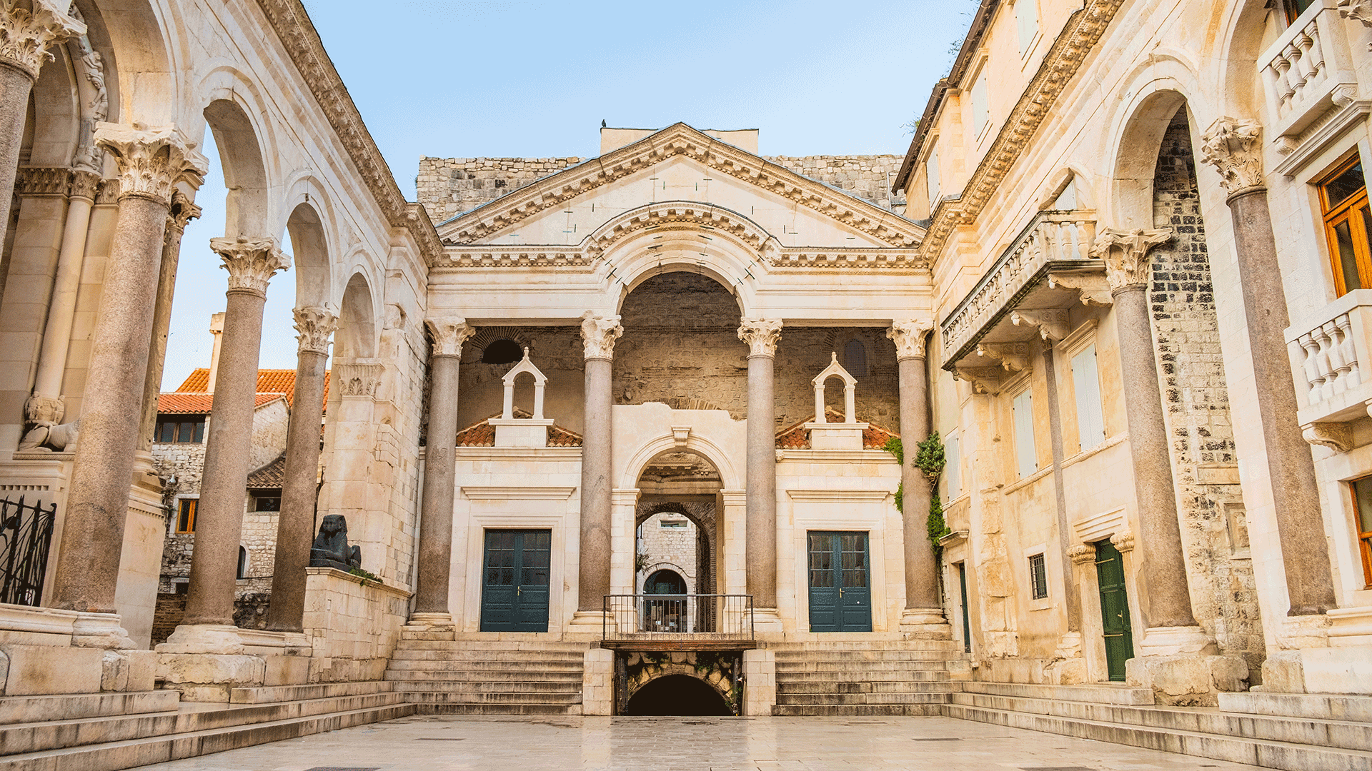 Remains of Roman emperor Diocletians Palace in Split, Croatia