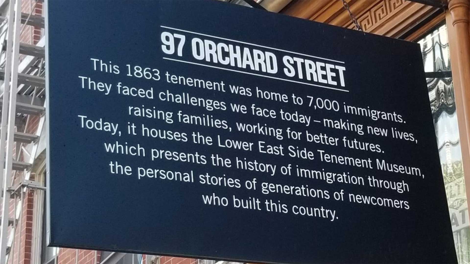 NYC Tenement Museum Sign